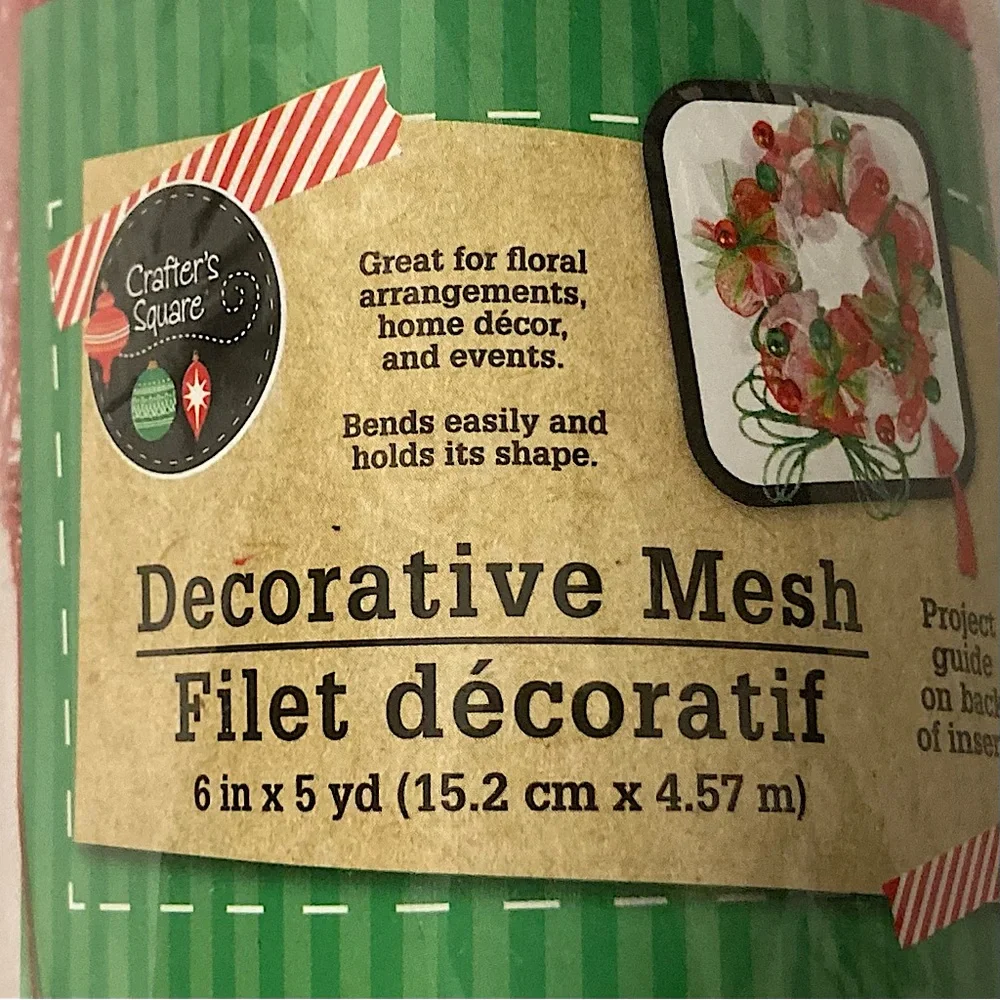 ⭐️ Crafter’s Square Red Shiny Decorative Mesh 6” x 180”